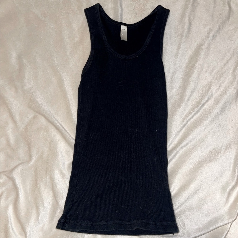 American appeal black ripped tank top